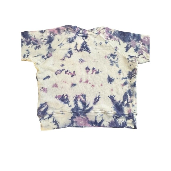 Mother Denim Size XS Square Wash Tie Dye Sweatshirt Blueberry Rainbow Patch #N12 - Picture 4 of 14
